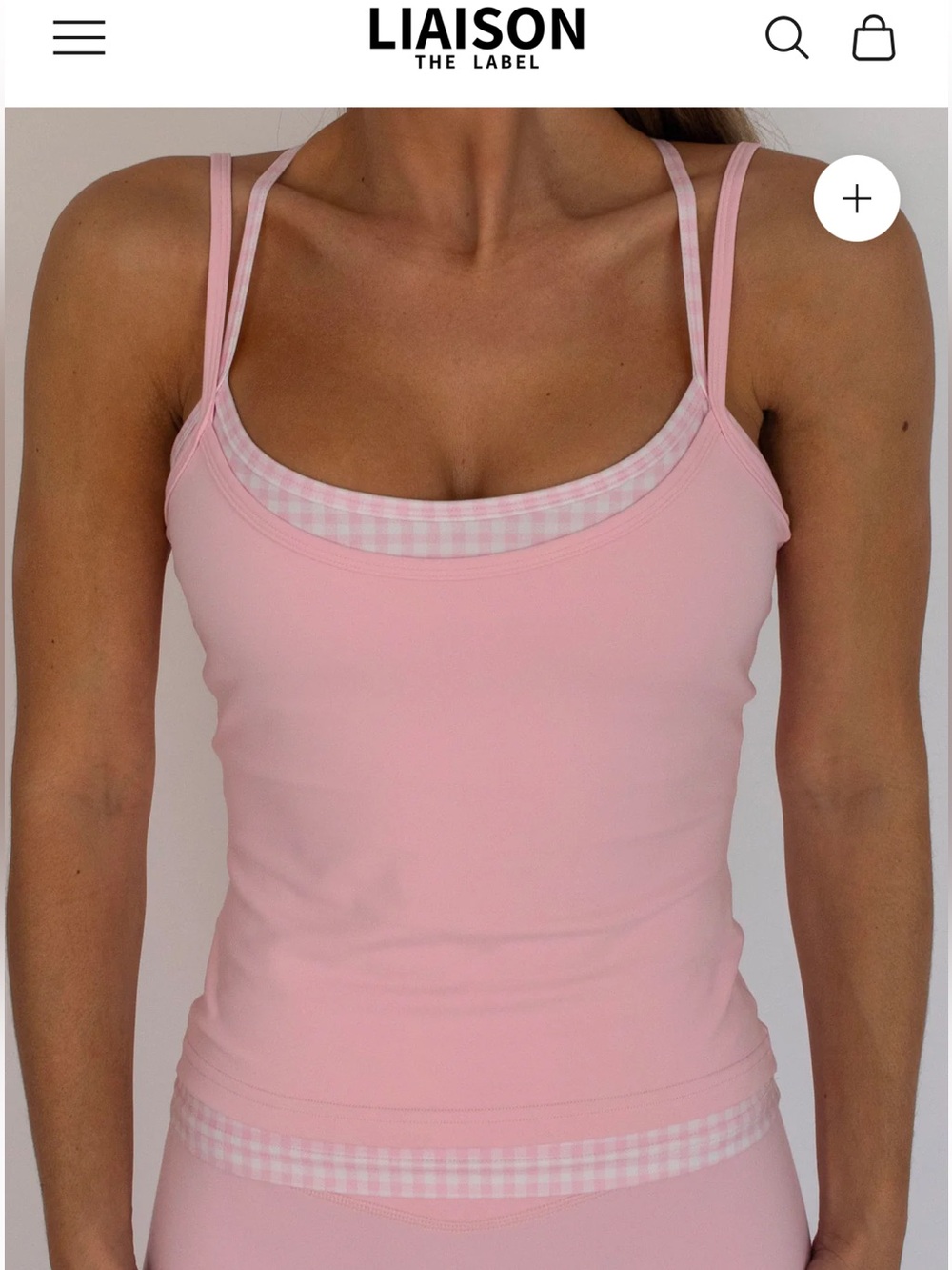 Liaison The Label Love Letters Soft Pink Double Layer Tank AND  Shorts NIB XL